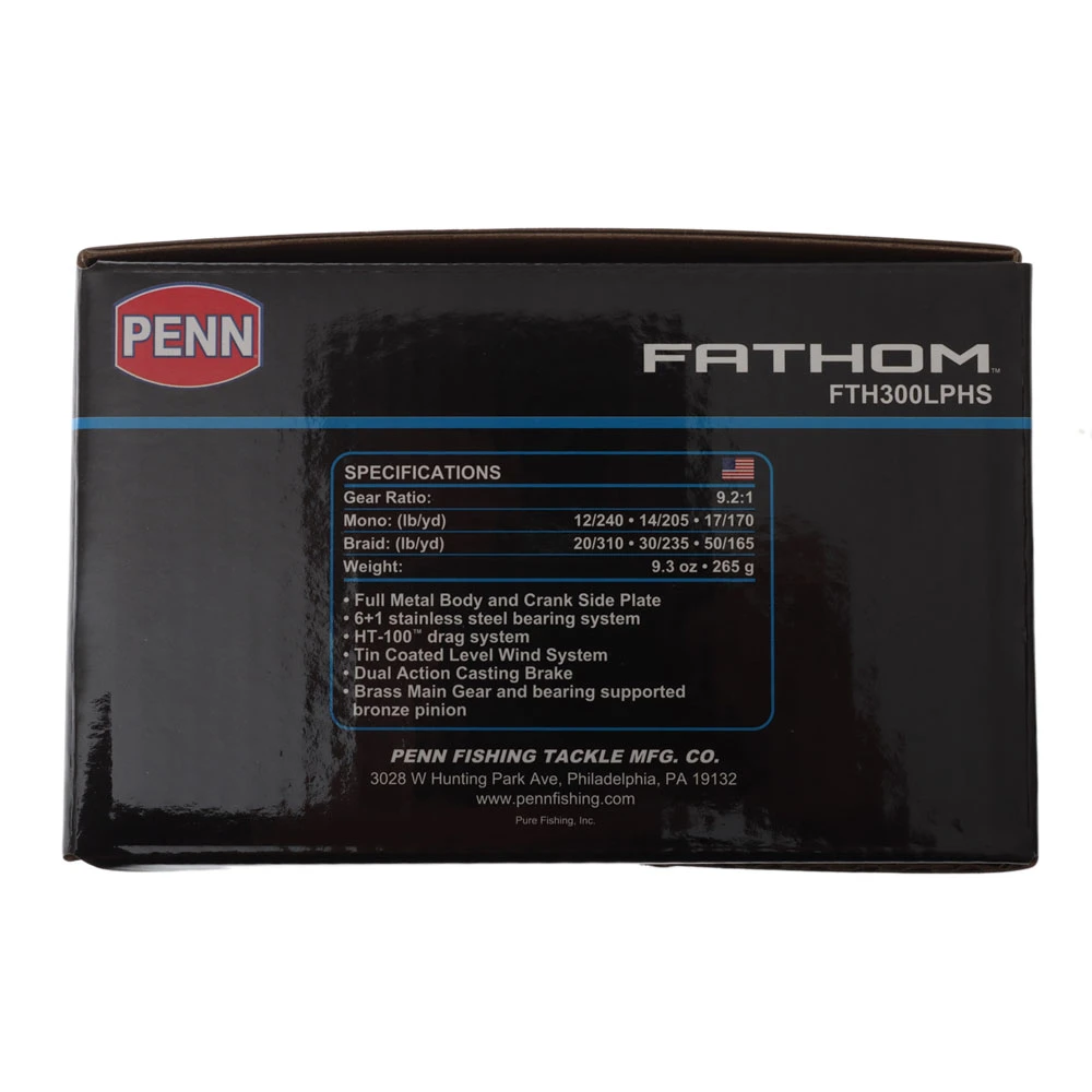 PENN Fathom 300 Low Profile High Speed Baitcaster Reel 4 PENN Fathom 300 Low Profile High Speed Baitcaster Reel - Image 2