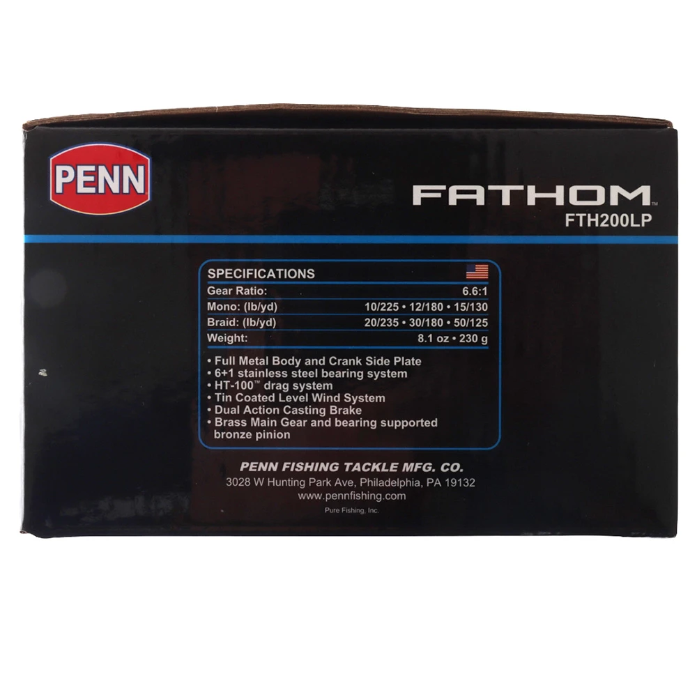 PENN Fathom 200 Low Profile Baitcaster Reel 4 PENN Fathom 200 Low Profile Baitcaster Reel - Image 2